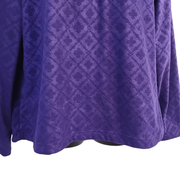 Lands' End Women's Purple Fleece Pullover 1/4 Zipper Sweatshirt Size L - Picture 4 of 7
